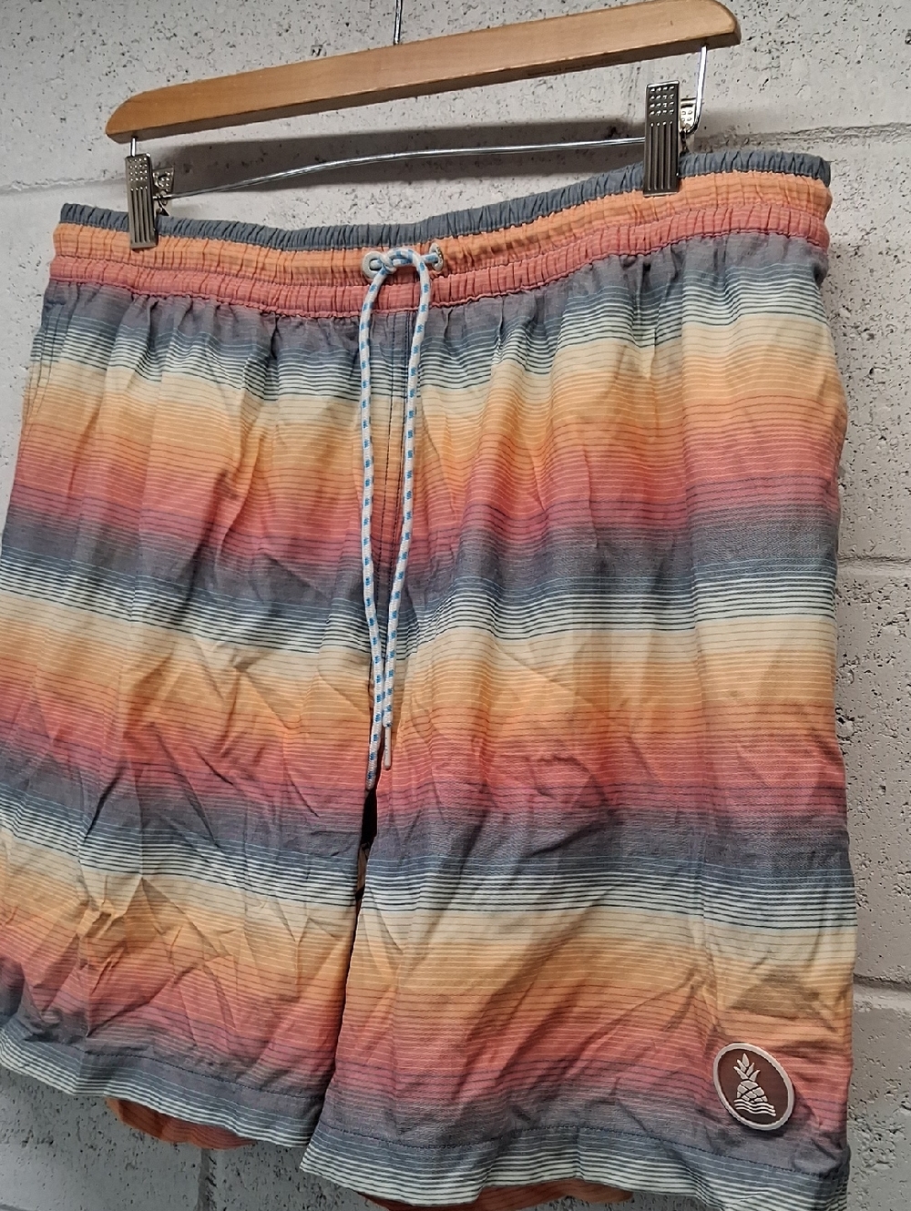 NWOT Mens Chubbies Multicolor Sunset Stripe Swim Trunks - Picture 3 of 6